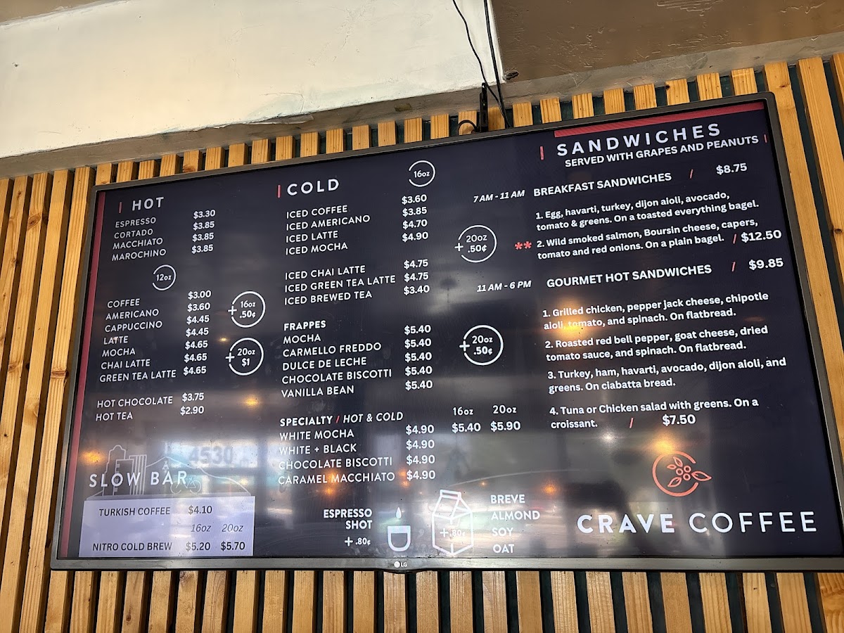Crave Coffee Bar Menu - Image 3